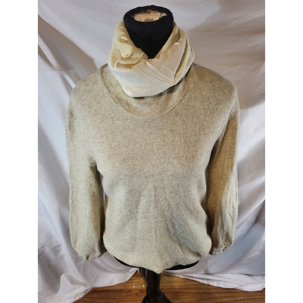 Elsa Esturgie Wool Turtleneck Oatmeal Sweater France Size 36 Small